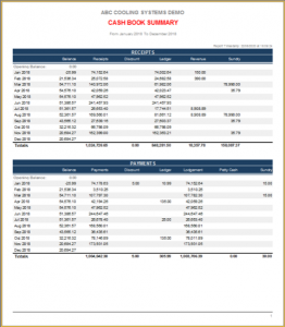 Cash Book Summary