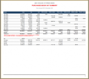 Purchase Book VAT